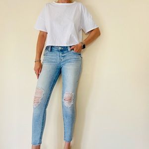 True religion Halle mid rise super skinny distress jeans
